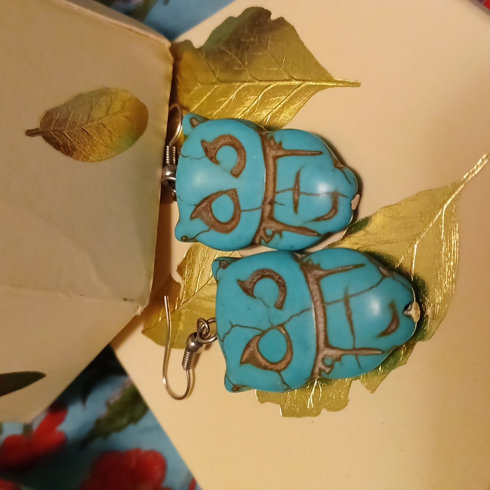 Blue Owl Earrings